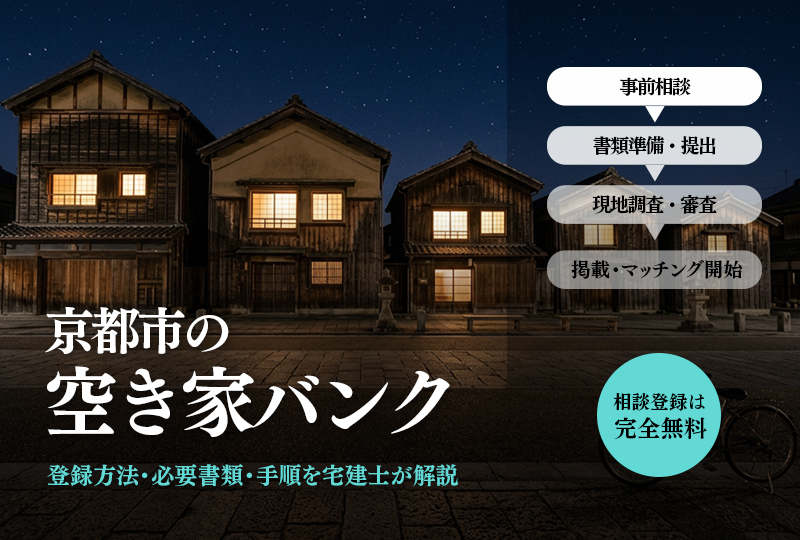京都市の空き家バンク登録方法を宅建士が解説する記事のアイキャッチ画像