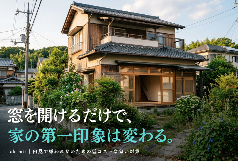 空き家の匂いとカビを低コストで対策して内見で好印象を与える方法を解説するイメージ