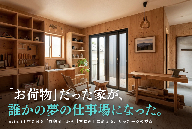 空き家を負動産から富動産に変える視点の転換と京都の空き家バンクより先に試したいことを解説するイメージ